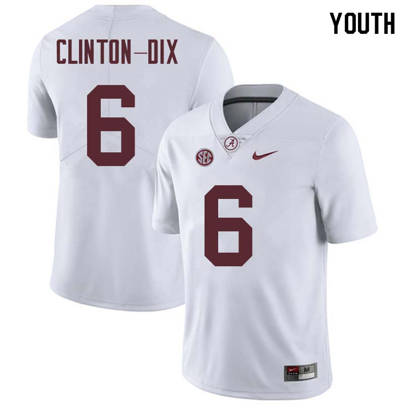 Alabama Crimson Tide Youth Ha Ha Clinton-Dix #6 White NCAA Nike Authentic Stitched College Football Jersey MV16B02NR